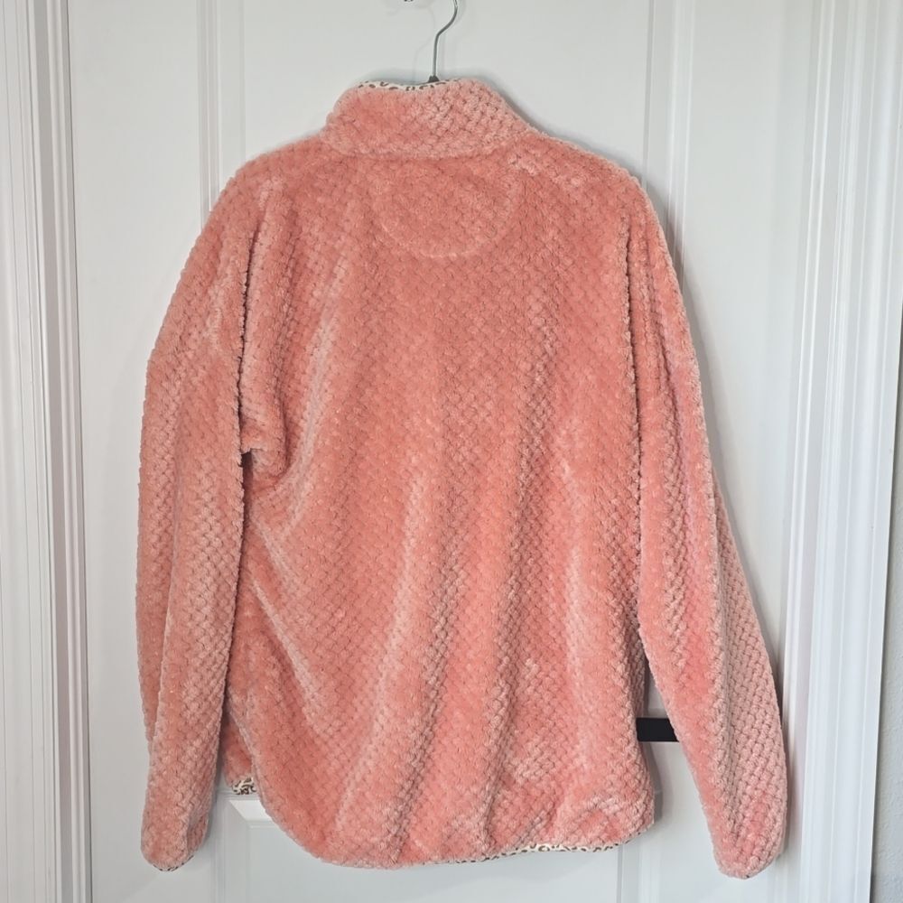 Simply Southern Peachy Pink Textured Soft Pullover Jacket - Size XL - Picture 3 of 16
